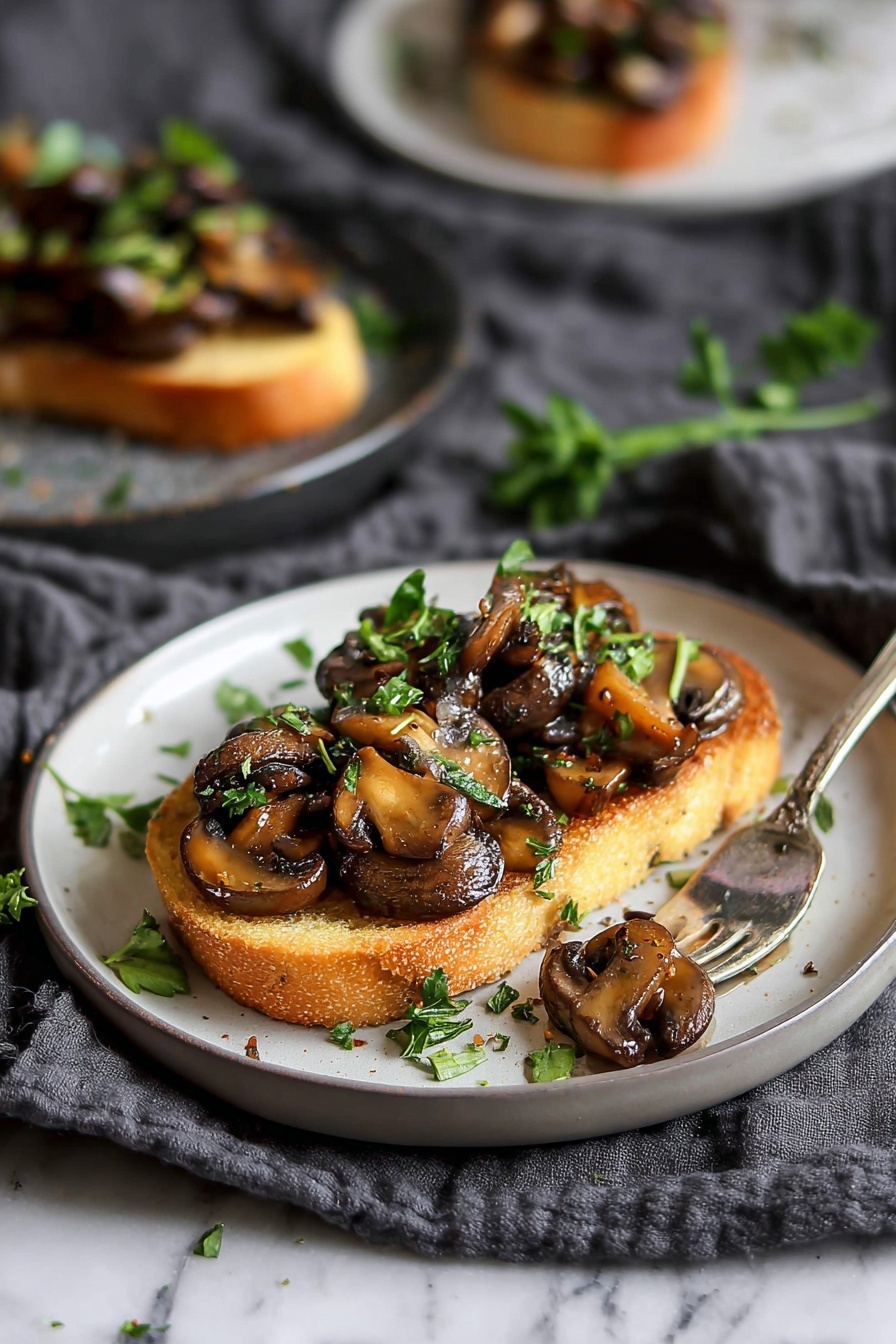 garlic mushroom bruschetta - Serving Suggestion