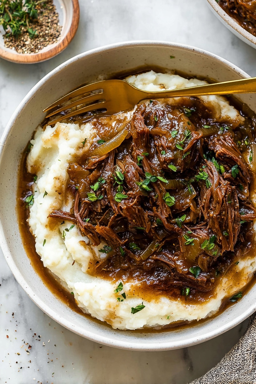 French Onion Pot Roast - Serving Suggestion