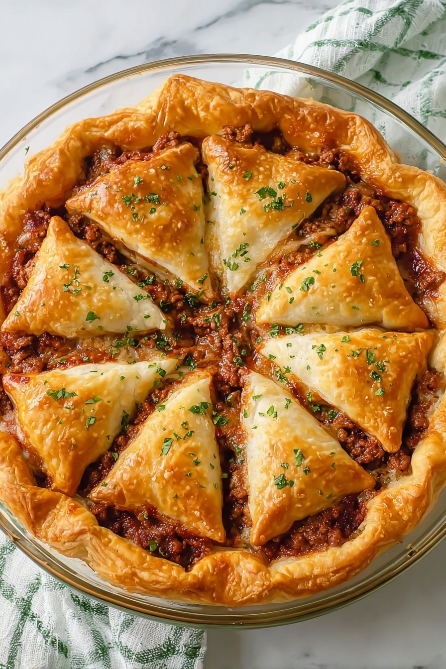 A close-up view of a slice of lasagna on a white plate, showing four visible layers: the bottom layer is a smooth, light golden pasta sheet, topped by a bright red tomato sauce mixed with finely ground meat, followed by a thick white ricotta cheese layer, and finished with a browned, melted cheese layer on top with some small green herb leaves scattered over it. The white marbled textured surface is blurred in the background. photo taken with an iphone --ar 2:3 --v 7