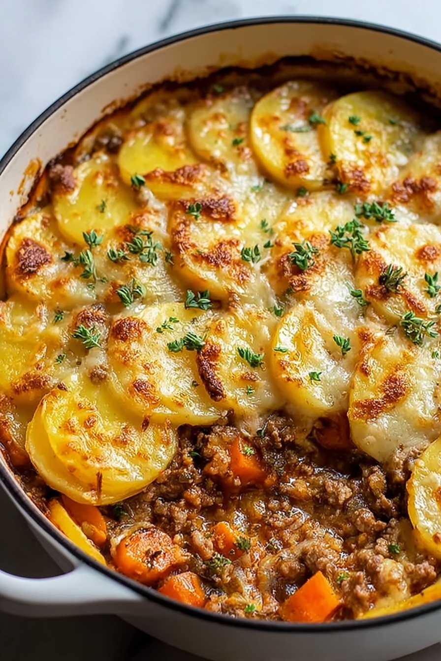 A close-up top view of a white bowl filled with a thick, creamy mixture showing ground beef and small pieces of yellowish onion evenly mixed in. A wooden spatula with a light beige handle is resting inside the bowl, partially covered with the creamy beef blend. The bowl sits on a white marbled surface that adds subtle texture around the edges. photo taken with an iphone --ar 2:3 --v 7