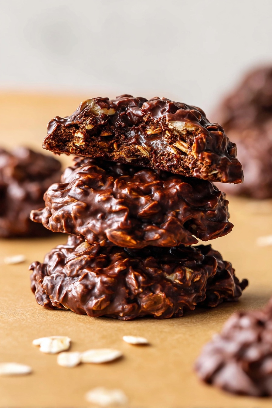 The image shows a round white plate with a wavy edge, lined with light brown parchment paper. On the paper, there are nine dark brown chocolate oat cookies, arranged closely in a roughly circular pattern. Each cookie is thick and textured, covered with many visible oat flakes that give a rough surface with shiny chocolate coating over the oats. The plate is placed on a cloth that has a light checkered pattern, and the background has a white marbled texture. photo taken with an iphone --ar 2:3 --v 7
